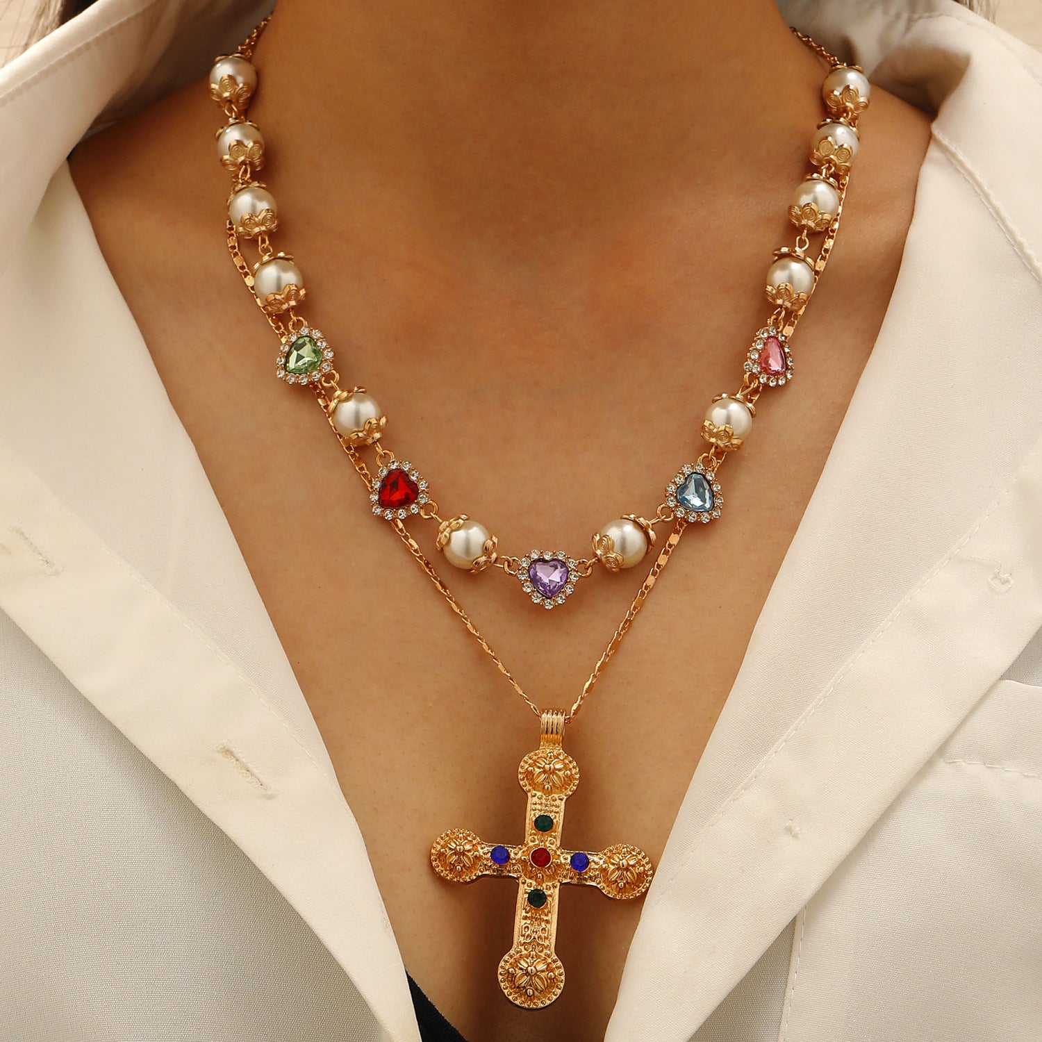 Wholesale Colored Diamond Cross Pendant